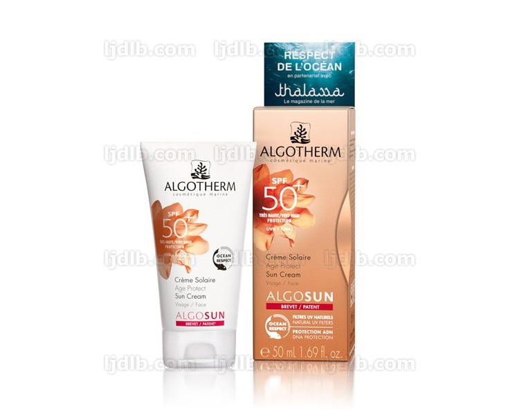 Crème Solaire Age Protect SPF 50+ AlgoSun (Visage et zones sensibles) Algotherm - Tube 50ml