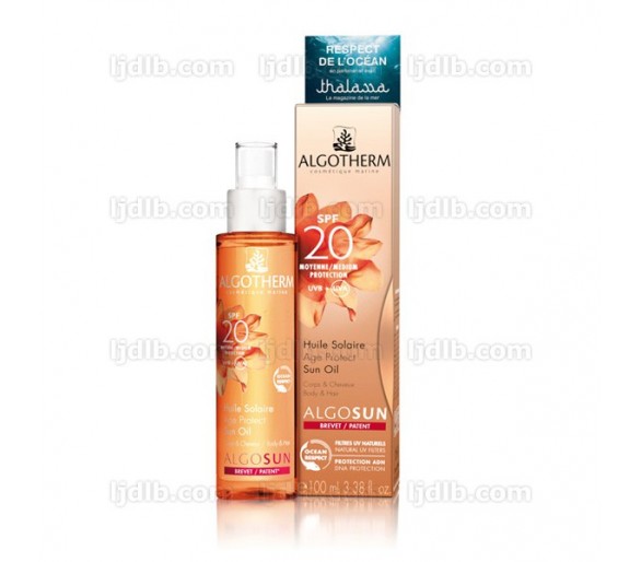 Huile Solaire Age Protect SPF 20 AlgoSun (Corps et Cheveux) Algotherm - Flacon spray 100ml