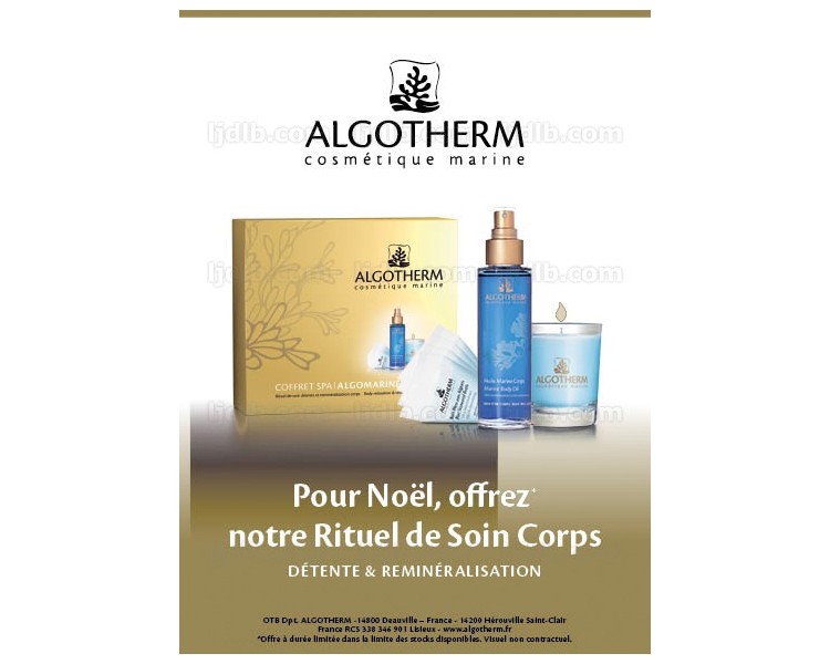 Coffret Spa ALGOMARINE Détente & Reminéralisation Algotherm - 1 Huile 4 Berlingots de Bain 1 Bougie parfumée