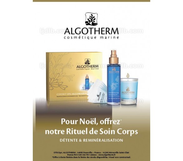 Coffret Spa ALGOMARINE Détente & Reminéralisation Algotherm - 1 Huile 4 Berlingots de Bain 1 Bougie parfumée